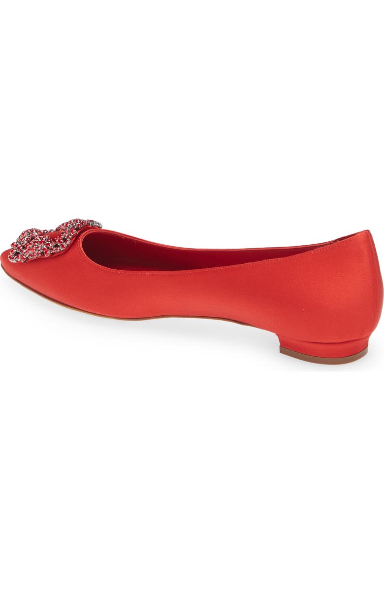 Manolo Blahnik Hangisi Jeweled Pointy Toe Flat, Alternate, color,