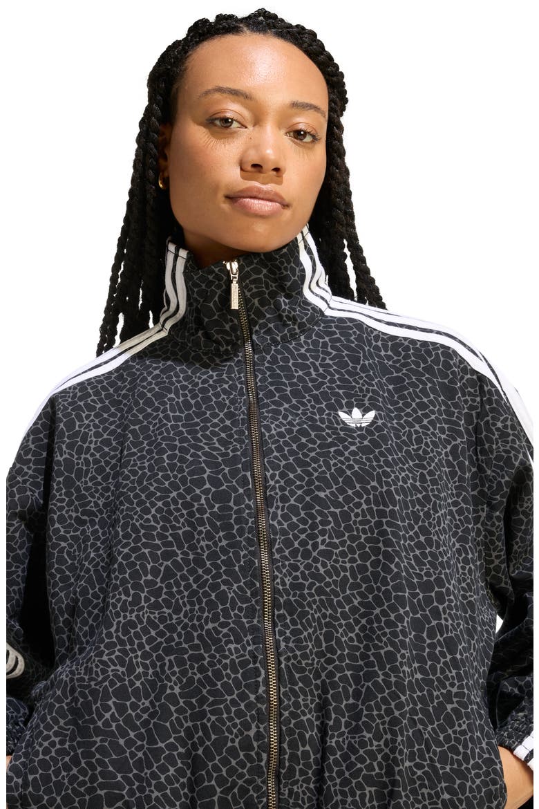 Firebird Animal Print Denim Track Jacket, Alternate, color, BLACK/ GREY SIX