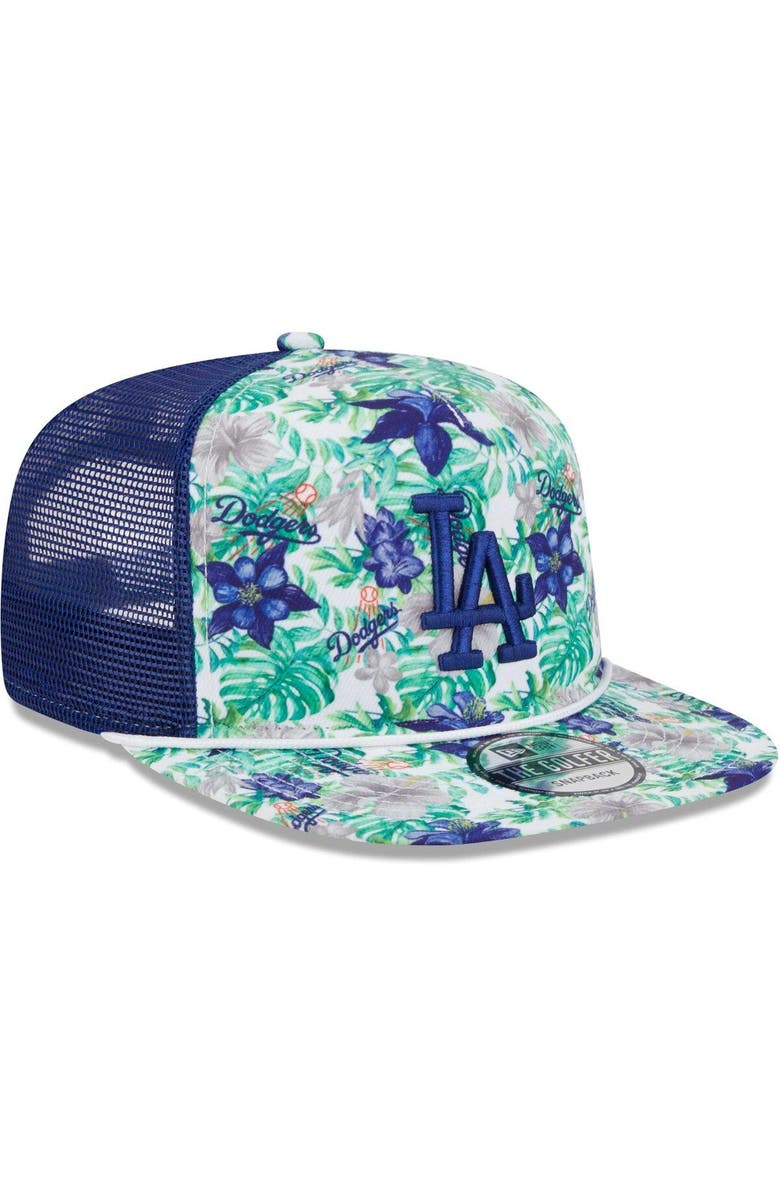 New Era Men's New Era Los Angeles Dodgers Tropic Floral Golfer Lightly Structured Snapback Hat, Alternate, color, 