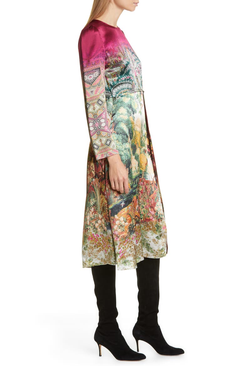 Castle Print Long Sleeve Dress, Alternate, color, MULTI