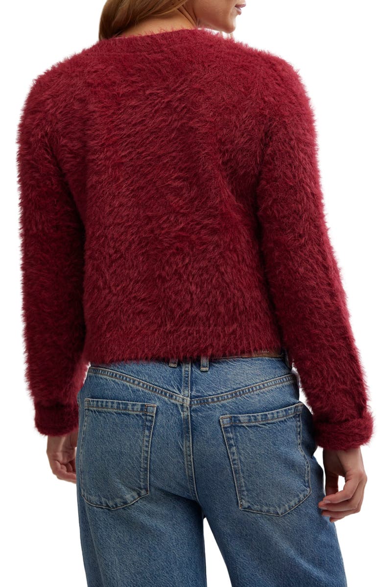 Free People Celeste Open Stitch Cardigan, Alternate, color, Aged Red