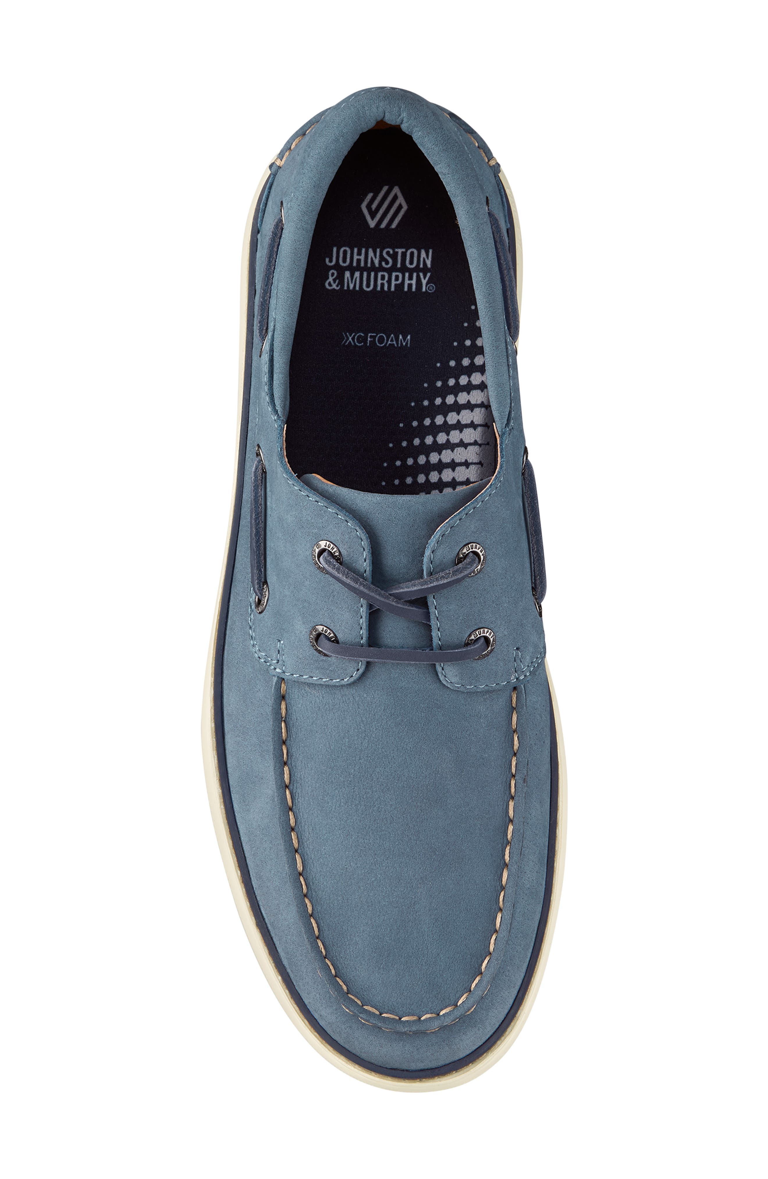 Johnston & Murphy McGuffey 2 Moc Toe Boat Shoe, Alternate, color, Denim Nubuck