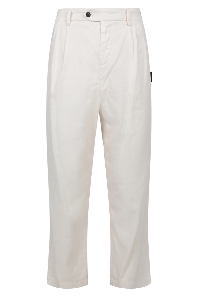 Linen & Cotton Blend Chinos, Main, color, WHITE BLACK