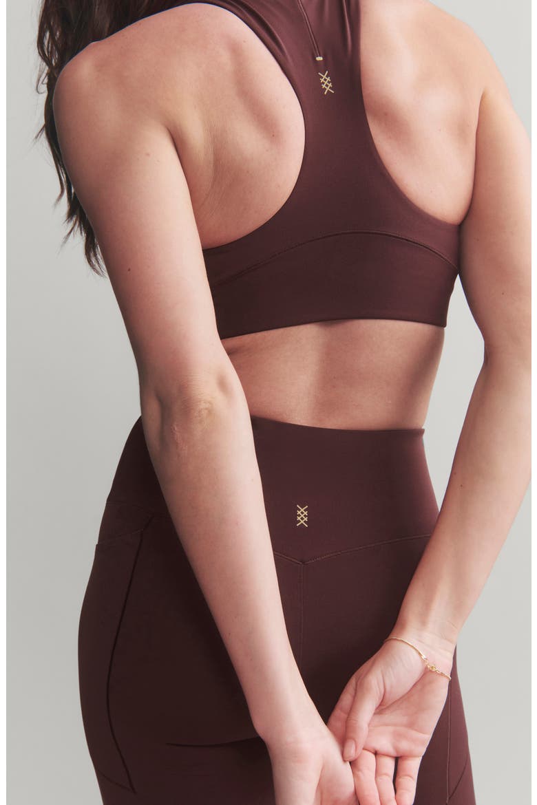Revive Pocket Flare Leggings, Alternate, color, BROWN BERRY