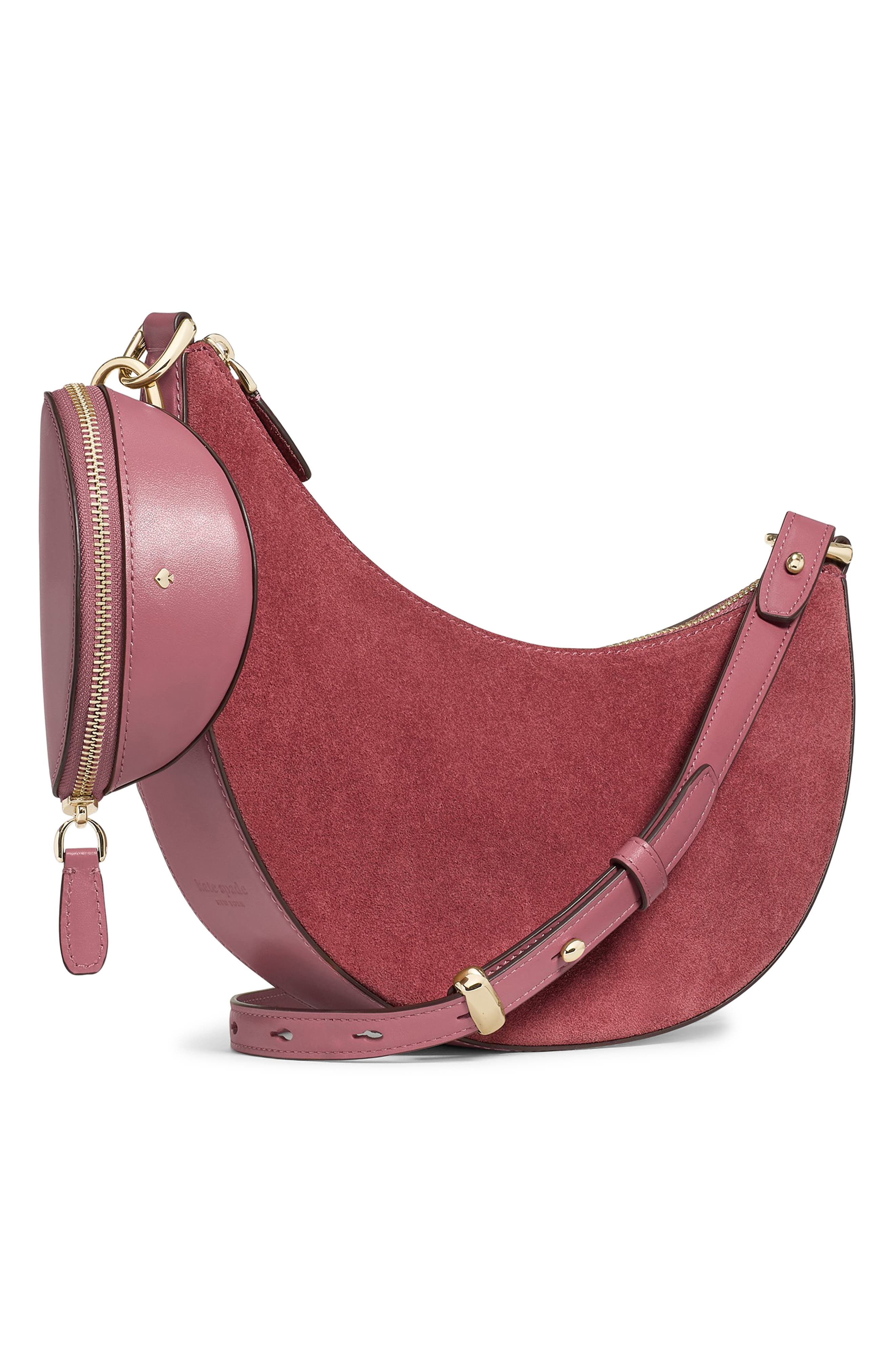 duo pebble leather crossbody bag, Alternate, color, POMEGRANATE.