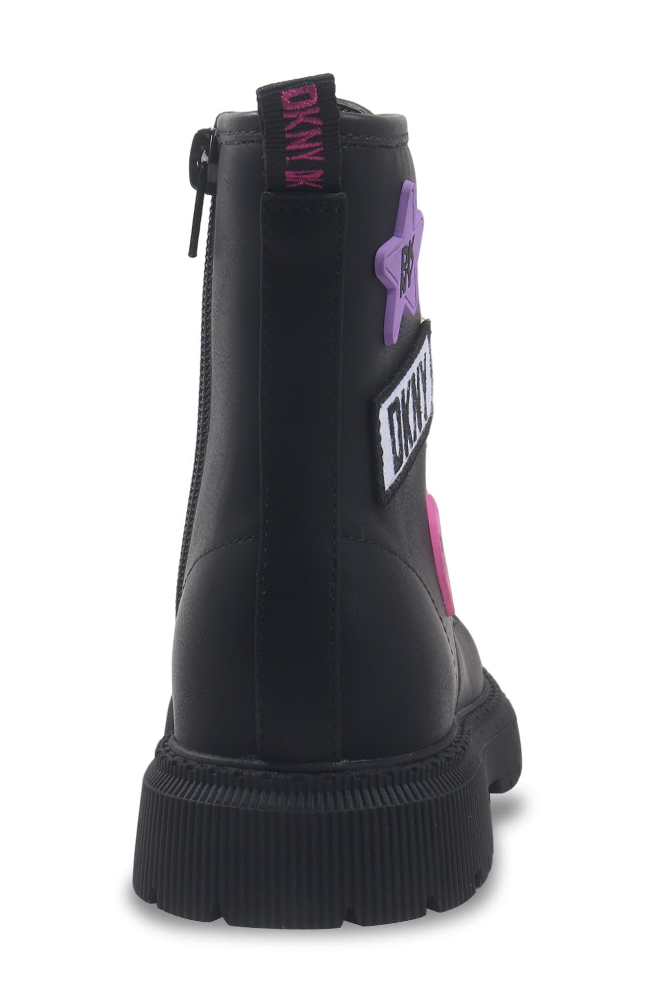 DKNY Kids' Ava Adrianne Combat Boot, Alternate, color, Black