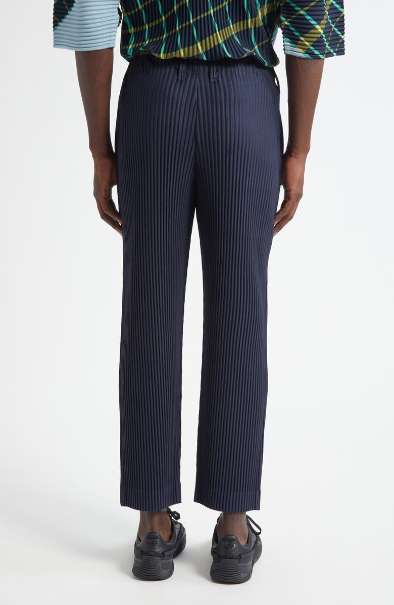 Homme Plissé Issey Miyake Basics Pleated Straight Leg Pants, Alternate, color, Navy