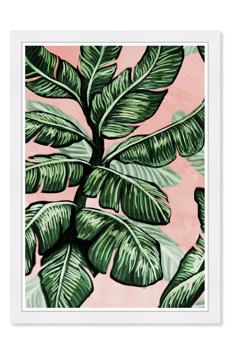 Wynwood Studio Blush Leaf Prints Wall Art, Main, color, Green