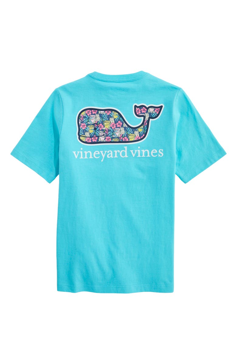 vineyard vines Kids' Florita Palm Pocket Graphic T-Shirt, Alternate, color, Turquoise