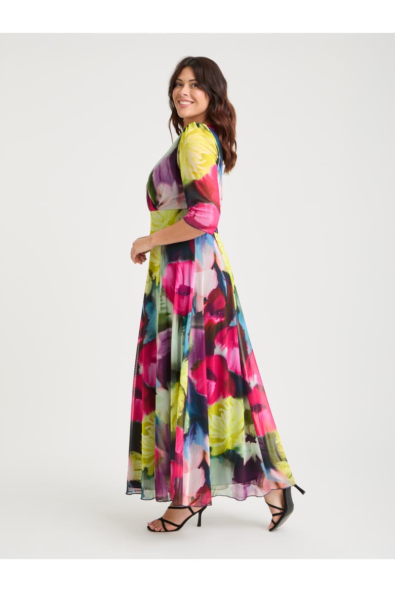 Verity Print Maxi Gown, Alternate, color, Pink Yellow Multi