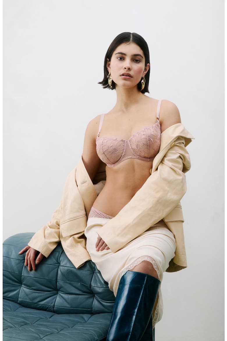 Fleurs Demi Bra, Alternate, color, AUTHENTIC PINK