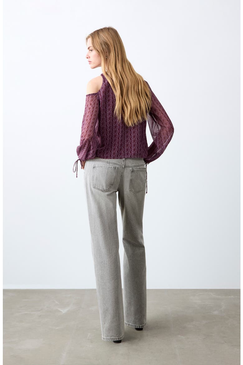 Bandless Low Rise Straight Leg Jeans, Alternate, color, DENIM GREY