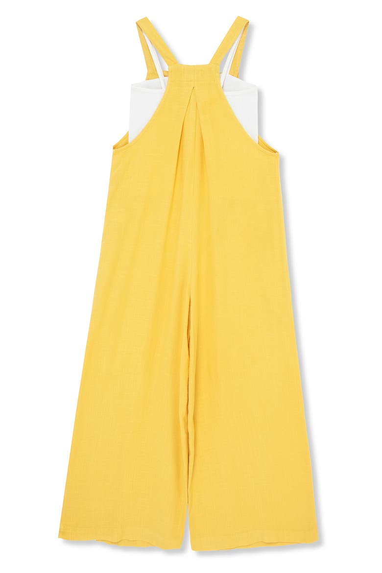 Kids' Jumpsuit & Rib Tank Set, Alternate, color, YELLOW
