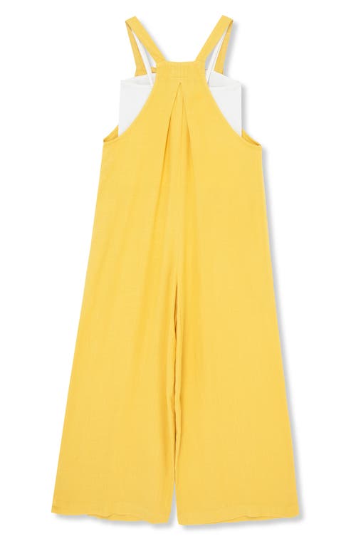 Truce Kids' Jumpsuit & Rib Tank Set In Yellow