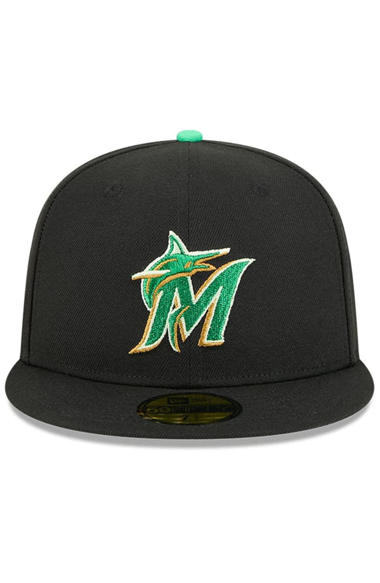 New Era Men's New Era  Black Miami Marlins 2026 St. Patrick's Day 59FIFTY Fitted Hat, Alternate, color, Black