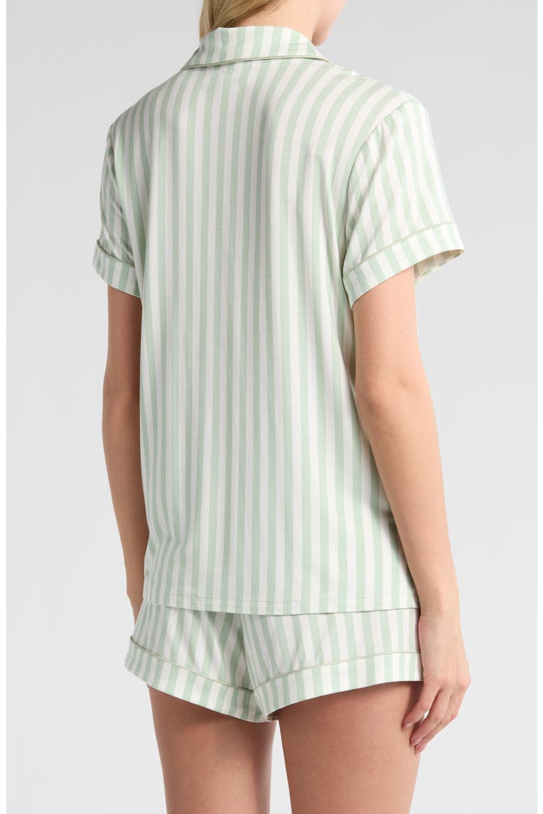 Moonlight Eco Short Pajamas, Alternate, color, GREEN SIGH MEDIUM STRIPE