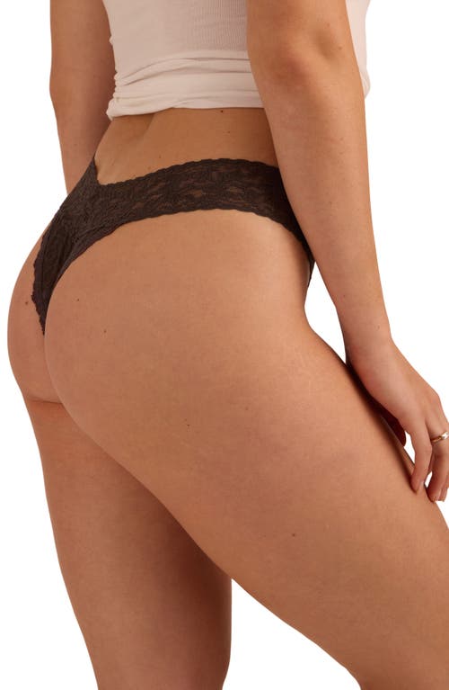 Hanky Panky X Saalt Signature Lace Leakproof Original Rise Thong In Gray