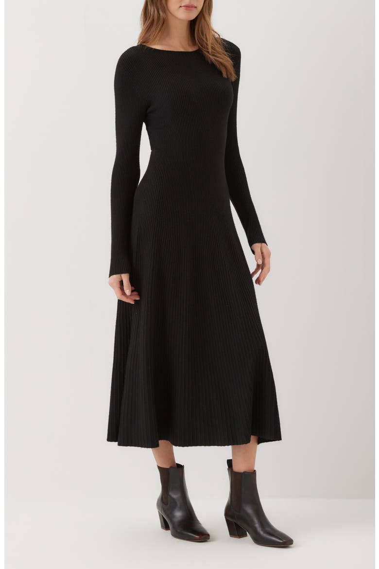 Seamless Sweater Midi Dress, Alternate, color, BLACK