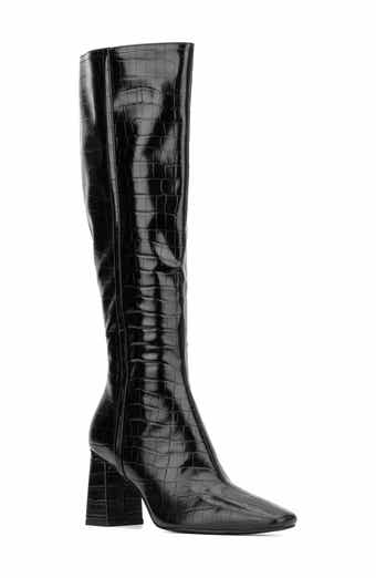 TORGEIS Angelica Croc Embossed Tall Boot