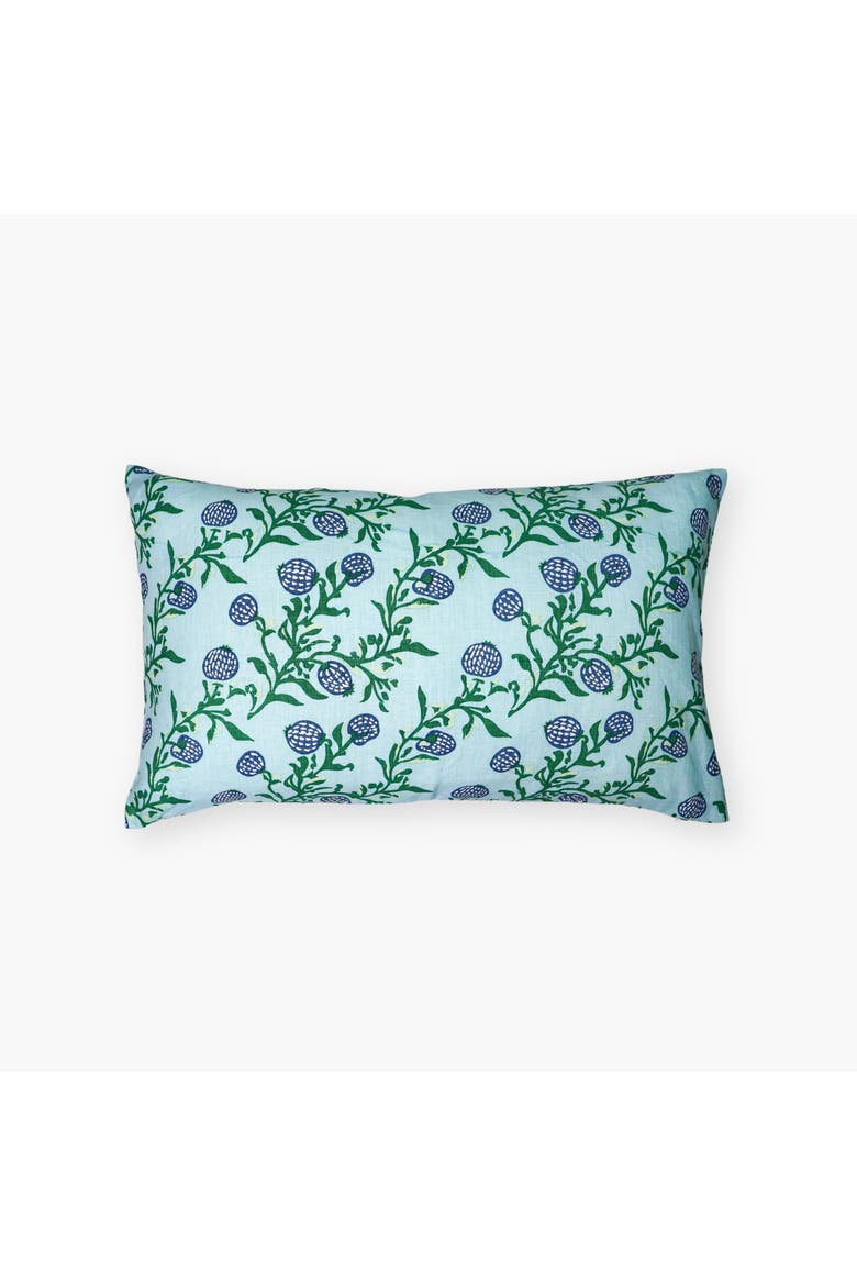 Rasa - Lumbar Pure Linen Throw Pillow Cover, Main, color, Pastel Blue