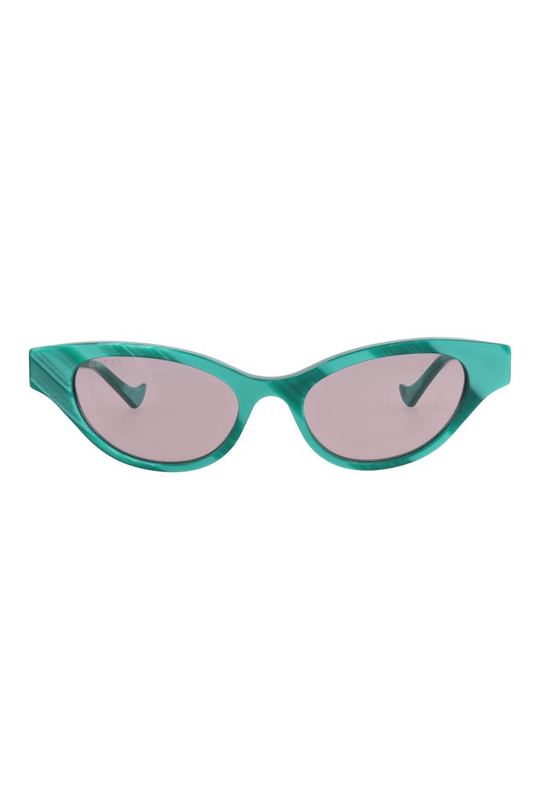 51mm Cat Eye Sunglasses, Main, color, GREEN GREEN VIOLET