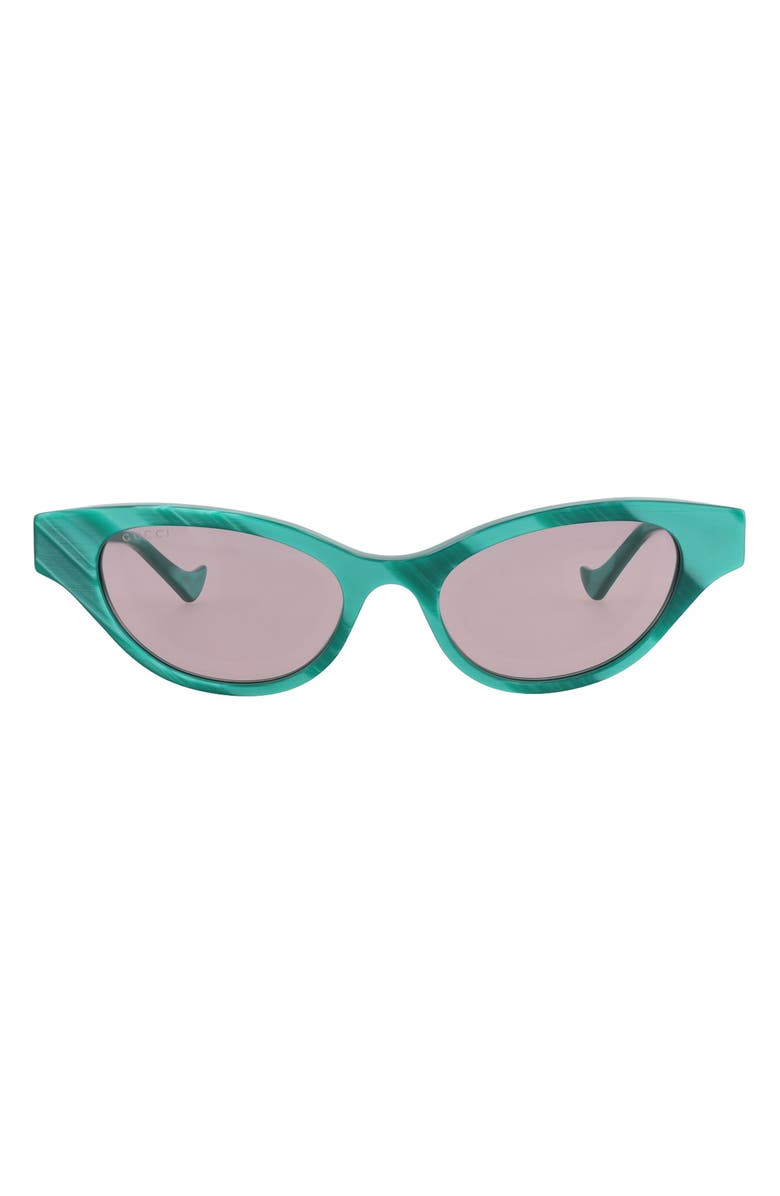 Gucci 51mm Cat Eye Sunglasses, Main, color, Green Green Violet