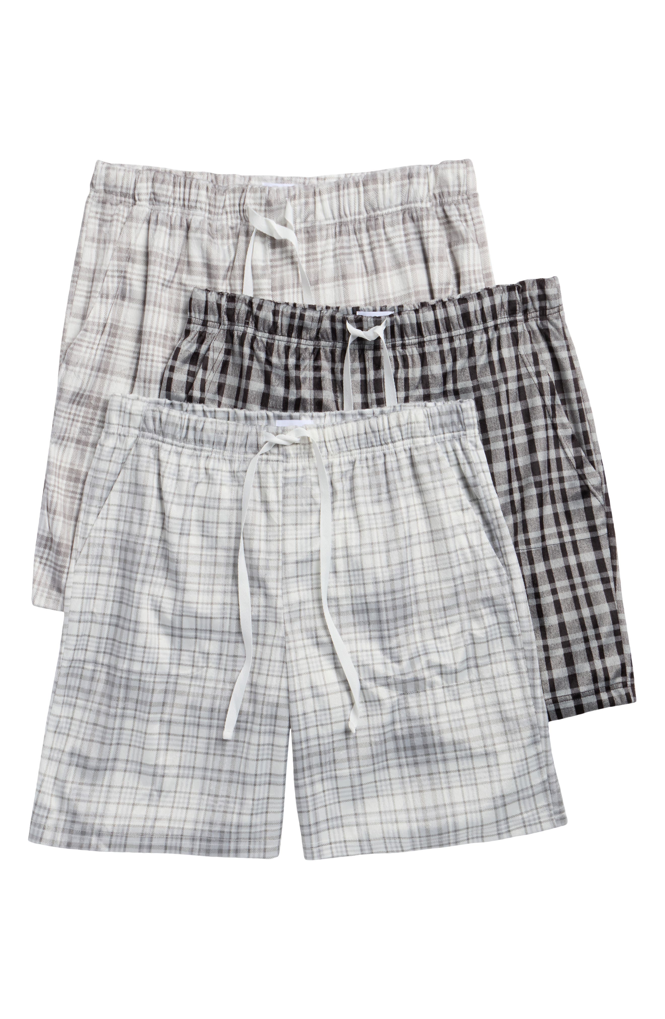 3-Pack Plaid Lounge Shorts