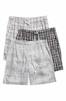 3-Pack Plaid Lounge Shorts