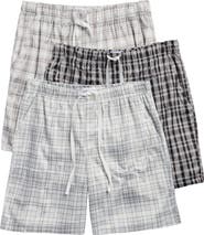 GEOFFREY BEENE 3-Pack Plaid Lounge Shorts
