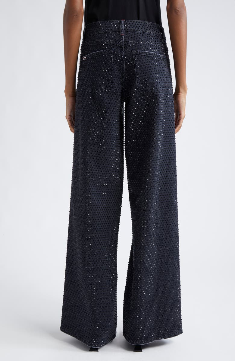 Alice + Olivia Trish Embellished Baggy Jeans, Alternate, color,