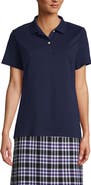 Lands' End School Uniform  Short Sleeve Feminine Fit Interlock Polo Shirt