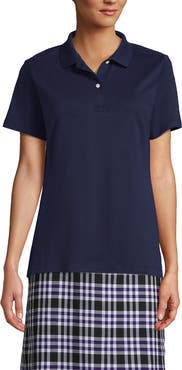 Lands' End School Uniform  Short Sleeve Feminine Fit Interlock Polo Shirt