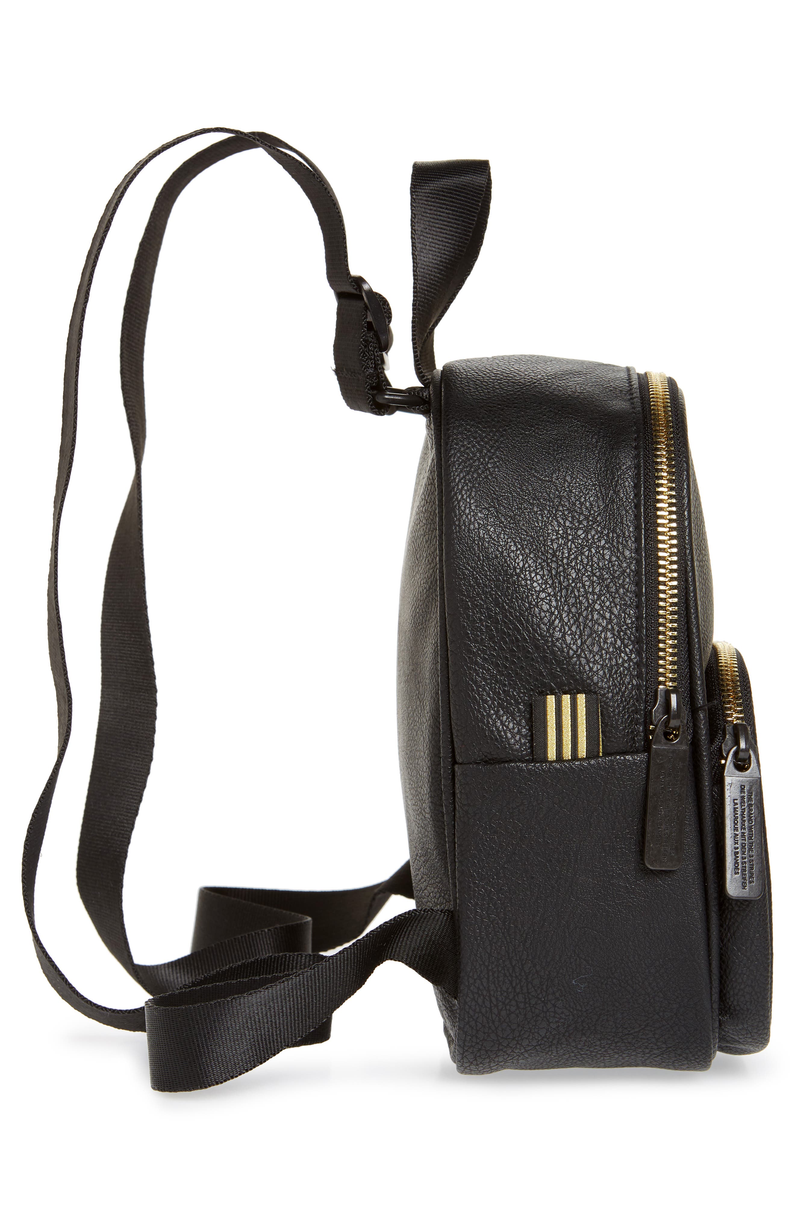 adidas Originals Mini Faux Leather Backpack, Alternate, color, 