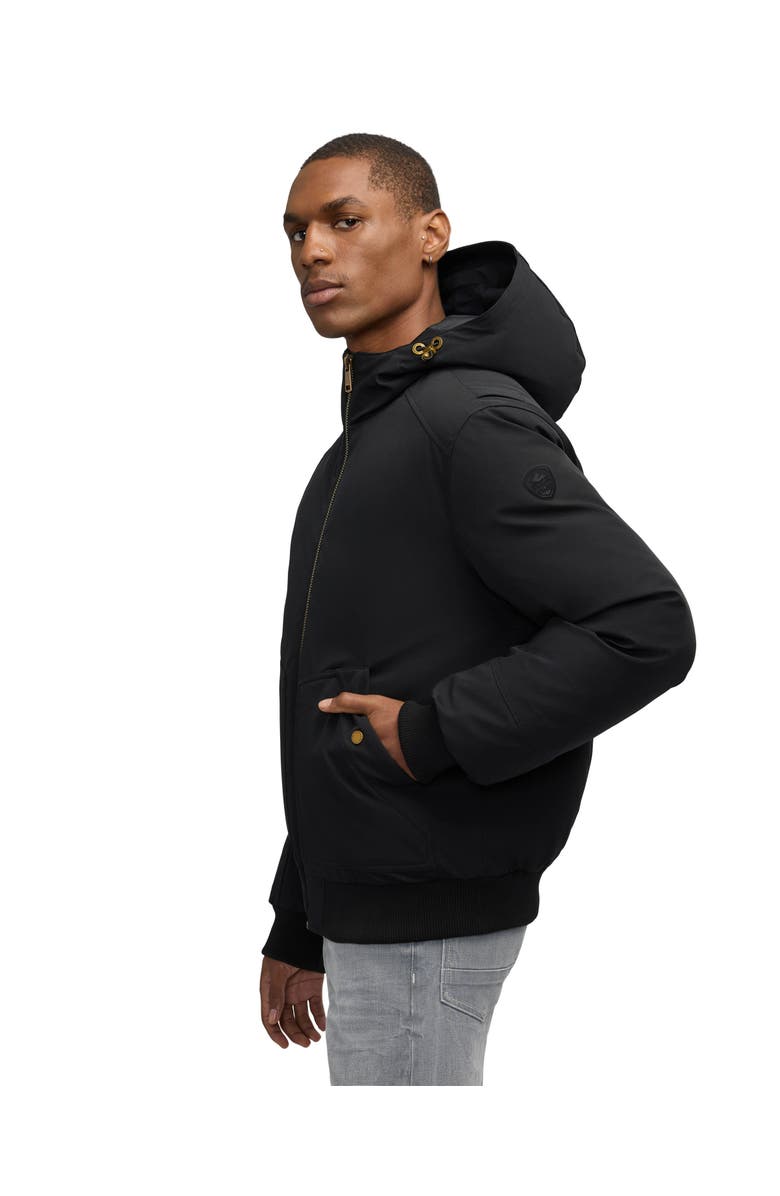 Pajar Men's Pine Bomber with Fixed Hood and Detachable Fur Trim, Alternate, color, Black