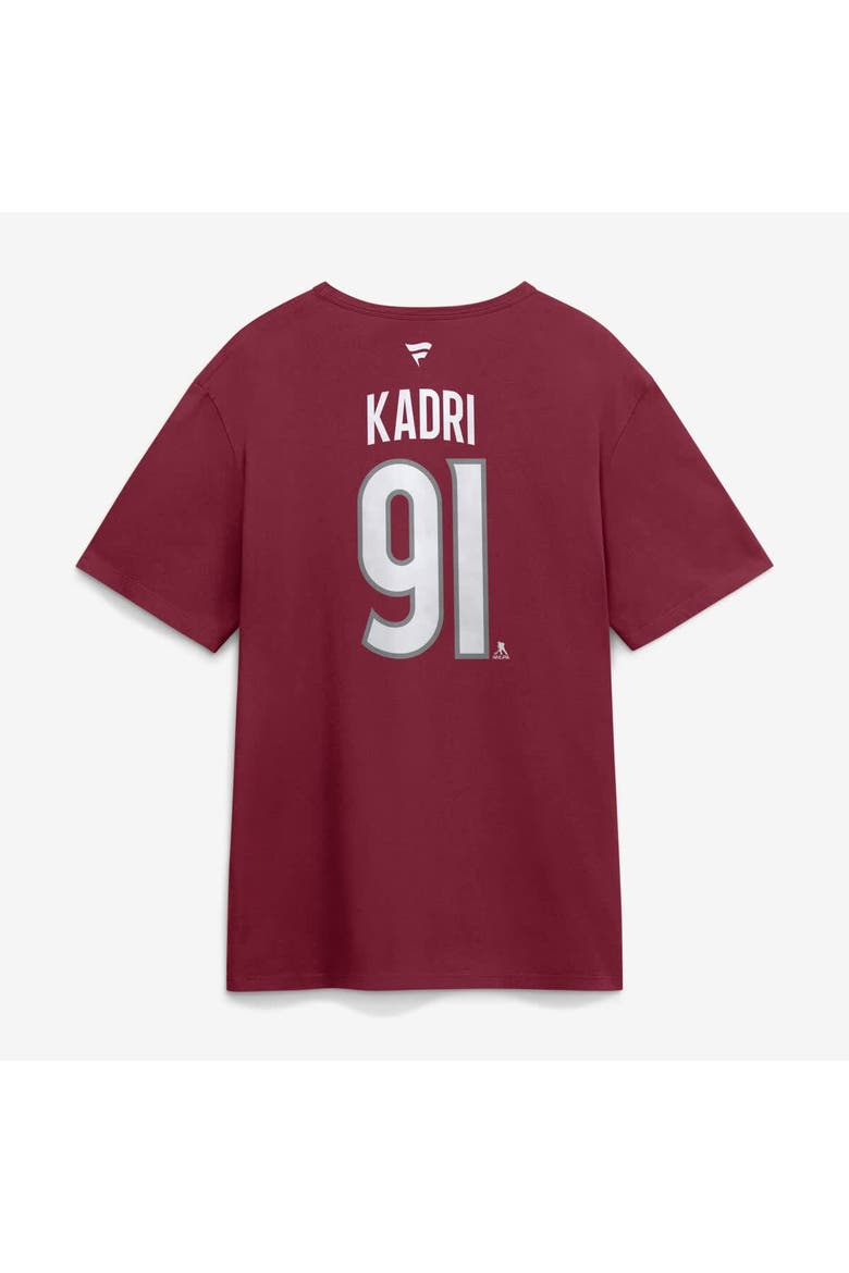 Men's Fanatics Nazem Kadri Burgundy Colorado Avalanche Authentic Stack Name & Number T-Shirt, Alternate, color, Burgundy