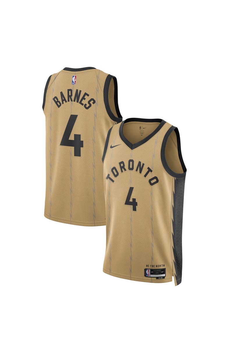 Nike Unisex Nike Scottie Barnes Gold Toronto Raptors 2023/24 Swingman Jersey - City Edition, Alternate, color, 