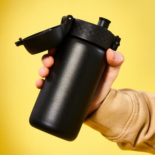 Ion8 Single Walled Stainless Steel Water Bottle In Black