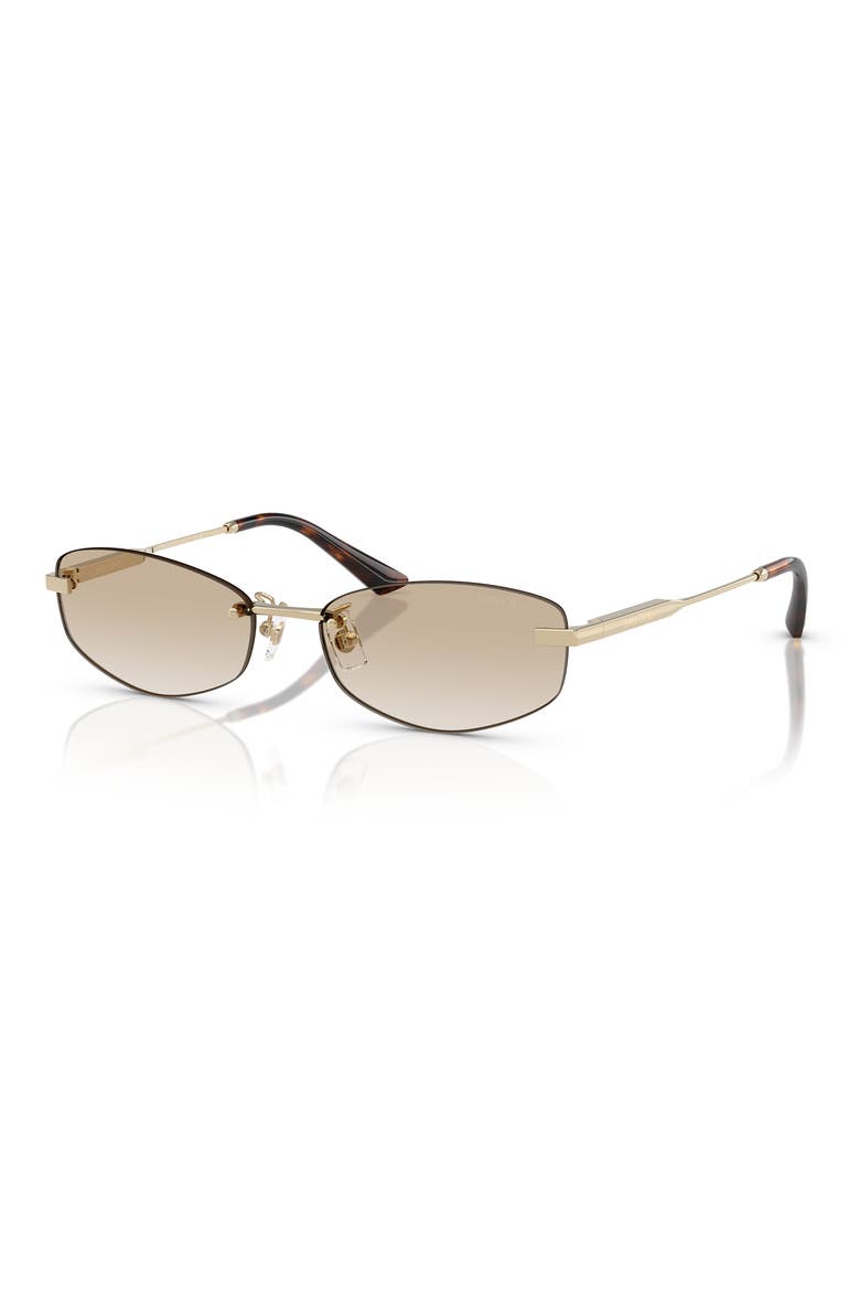 57mm Oval Sunglasses, Alternate, color, PALE GOLD