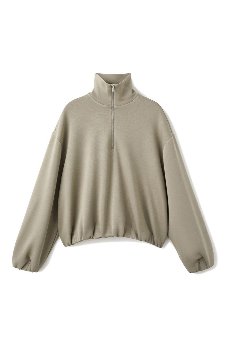 High Neck Balloon Sweatshirt, Alternate, color, KHAKI GREEN