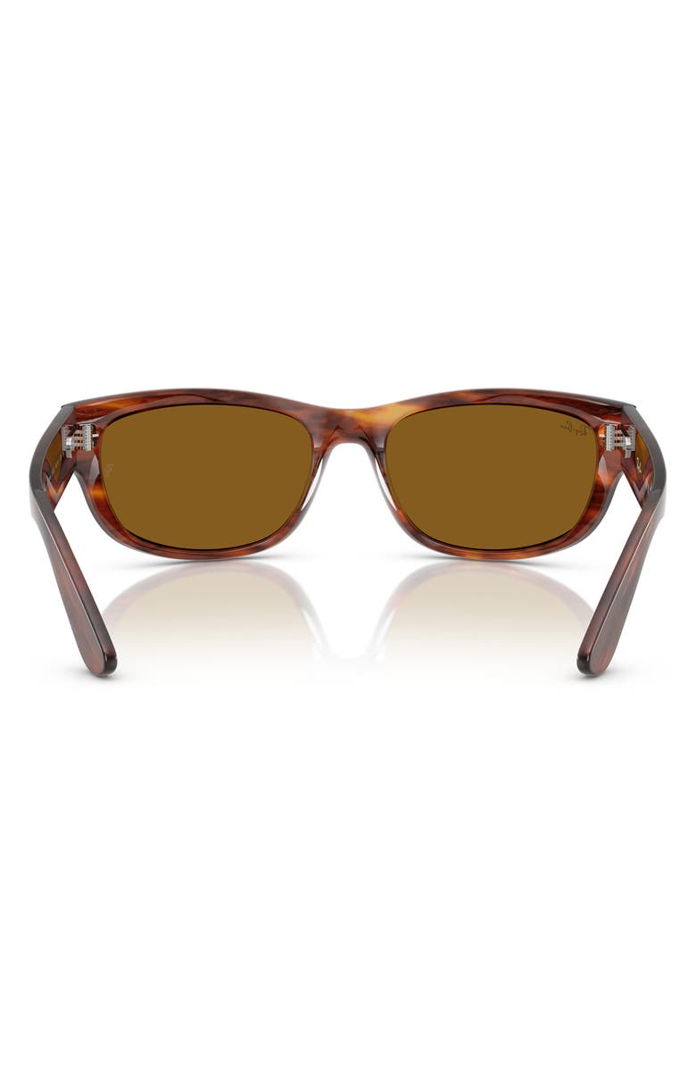 Ray-Ban 63mm Pillow Sunglasses, Alternate, color, Striped Havana