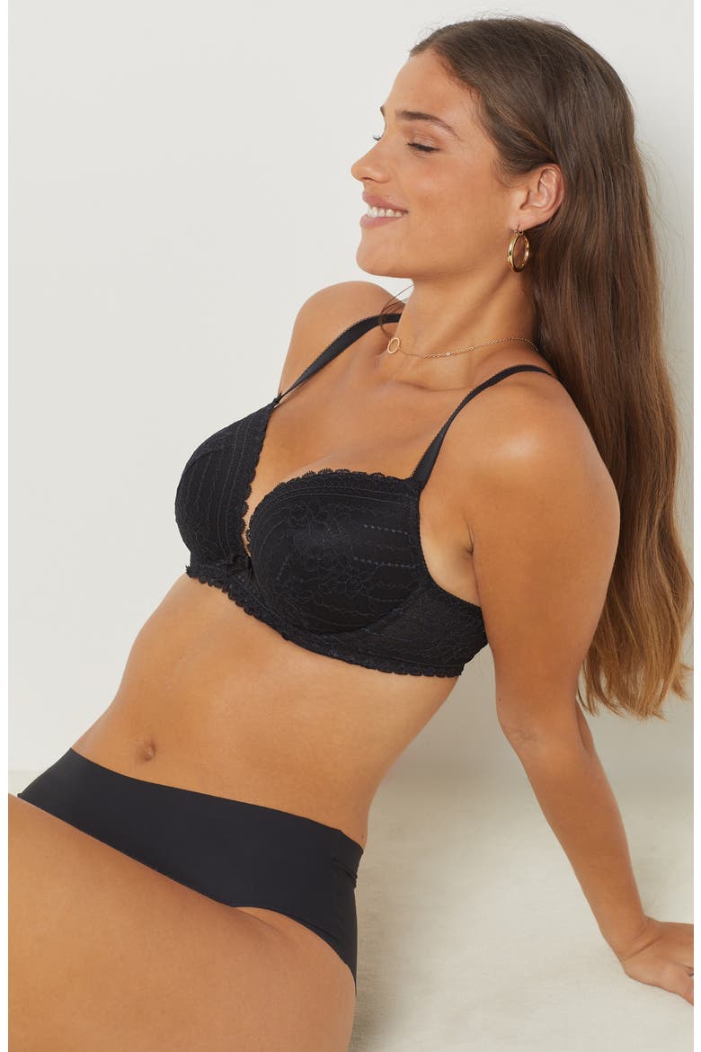 Panama Underwire Contour Bra, Alternate, color, BLACK