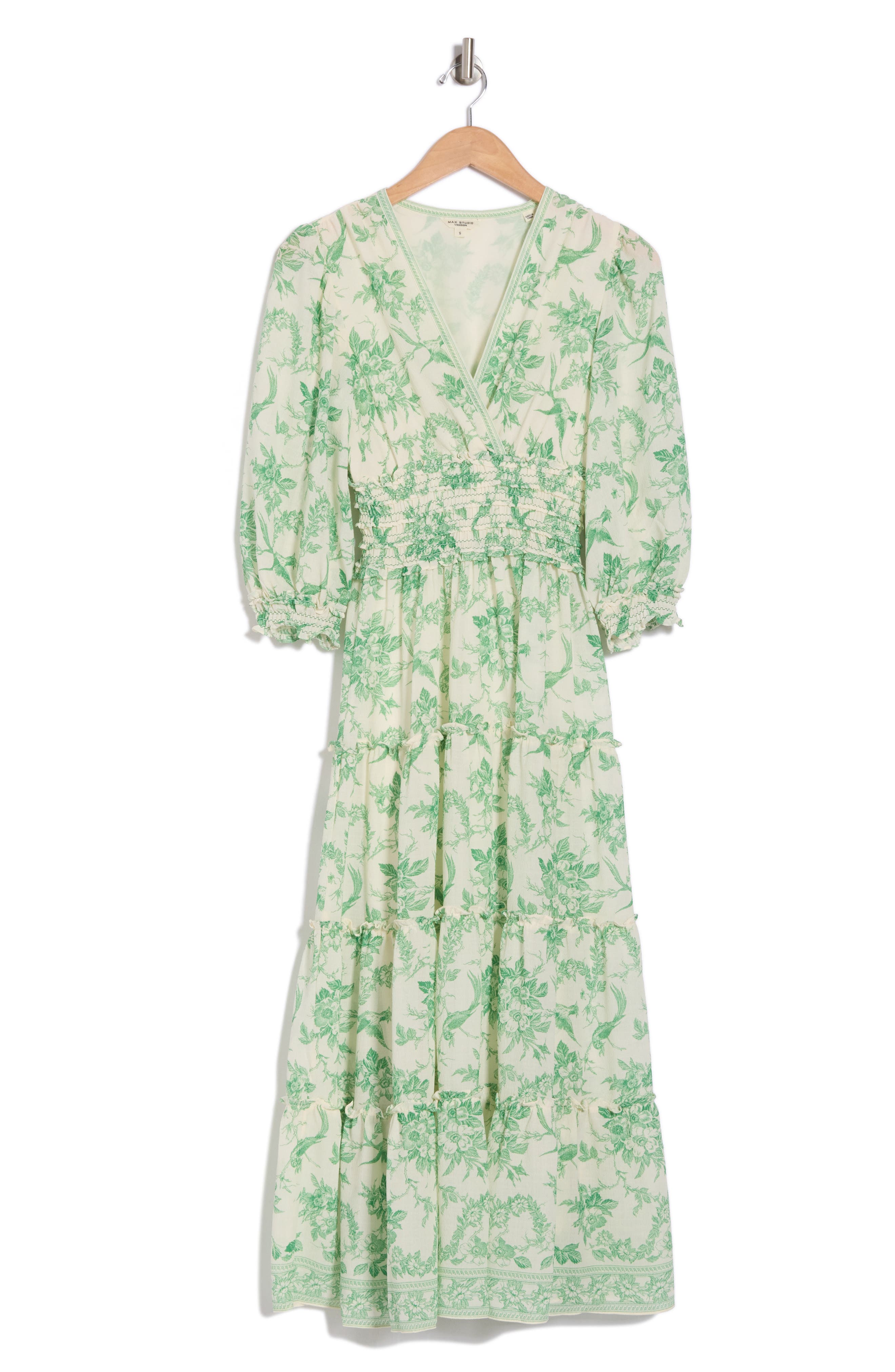 Plus Size Floral Print Balloon Sleeve Maxi Dress main image 0