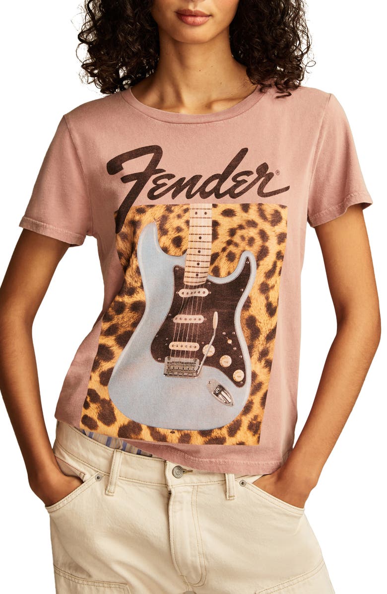 Lucky Brand Fender Guitar Cotton Graphic T-Shirt, Main, color, 