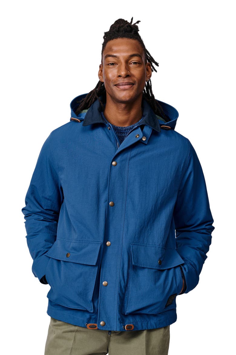 Eastwood Long Sleeve Hooded Rain Coat, Alternate, color, Blue
