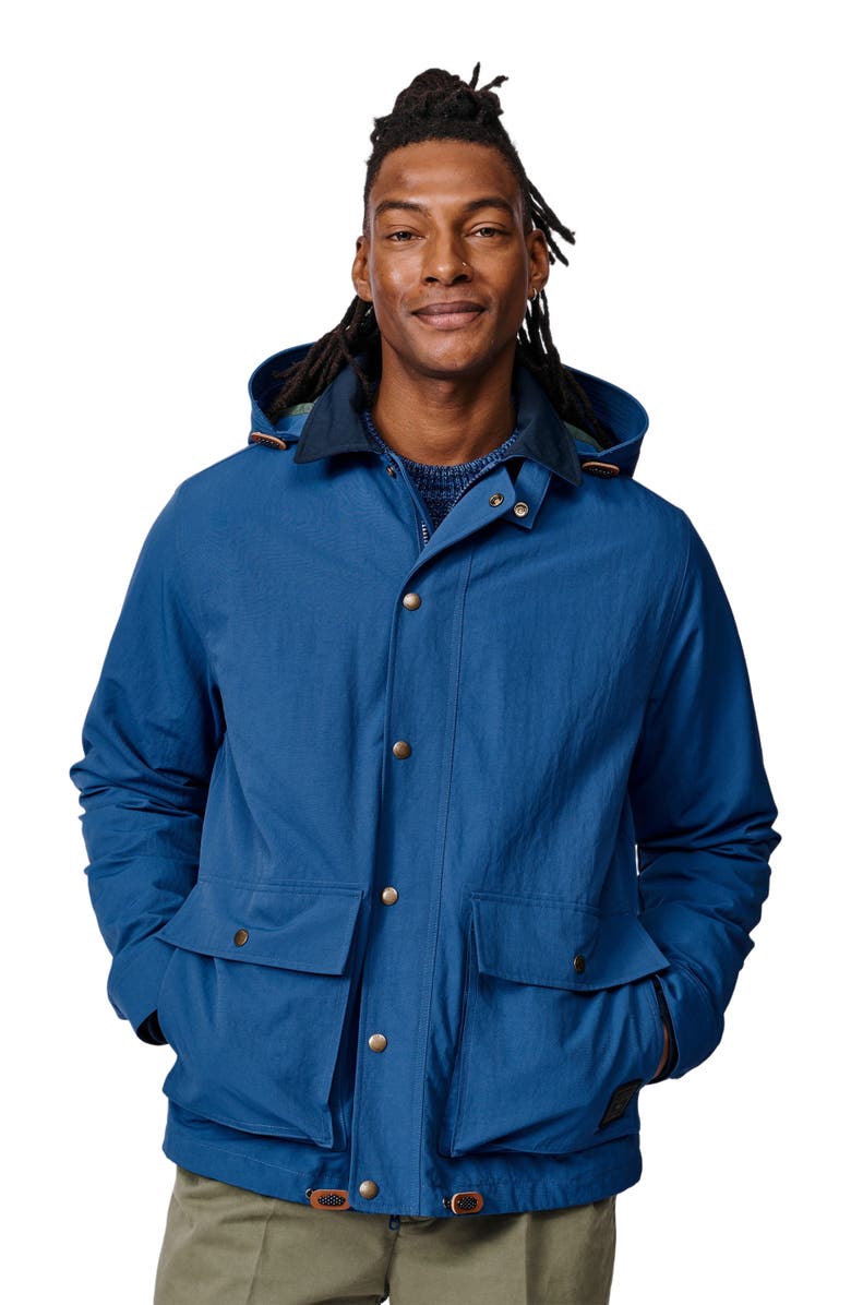 Aubin Eastwood Long Sleeve Hooded Rain Coat, Alternate, color, Blue