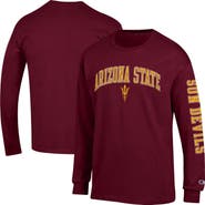 Champion Men's Champion Maroon Arizona State Sun Devils Arch Over Logo 2-Hit Long Sleeve T-Shirt