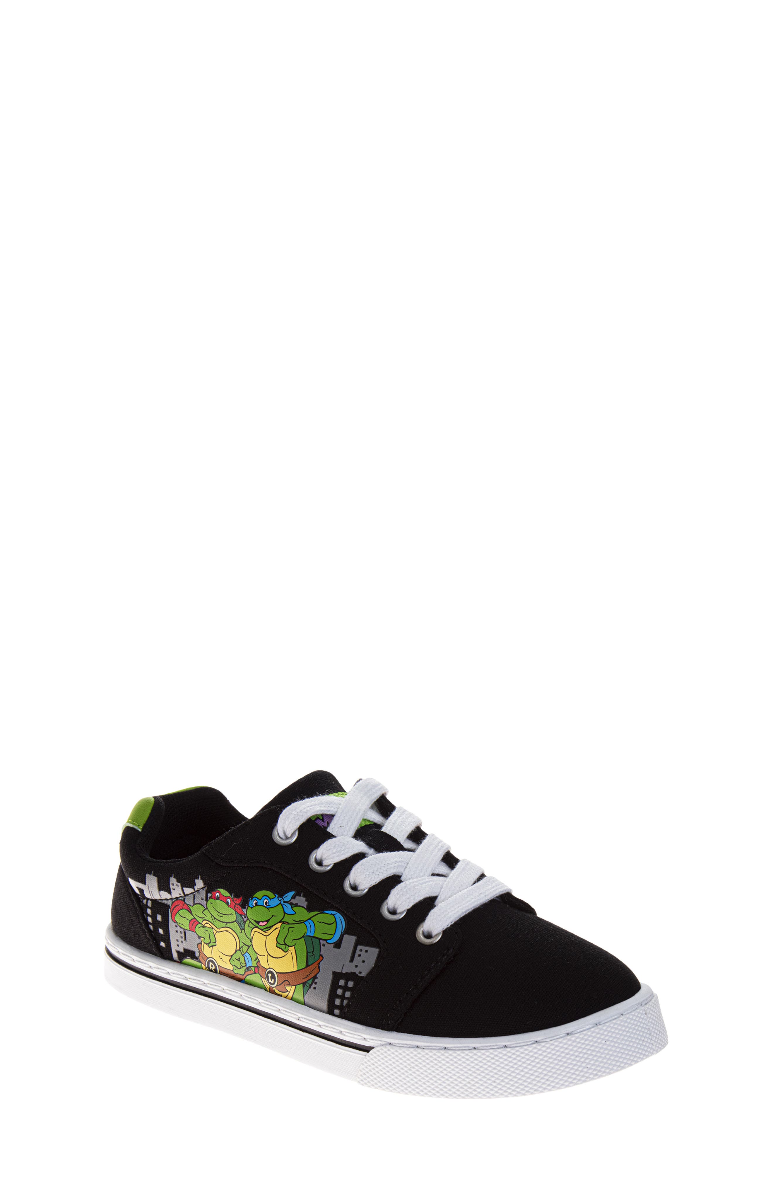JOSMO Kids' Teenage Mutant Ninja Turtles Low Top Canvas Sneaker, Main, color, Black/ Gray