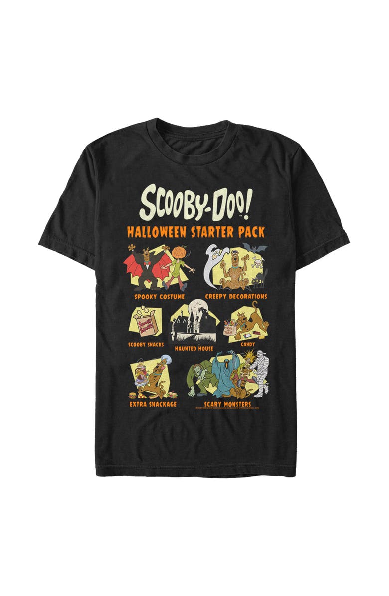 Scooby Doo Men's Scooby Doo Halloween Starter Pack  Graphic T-Shirt, Main, color, Black