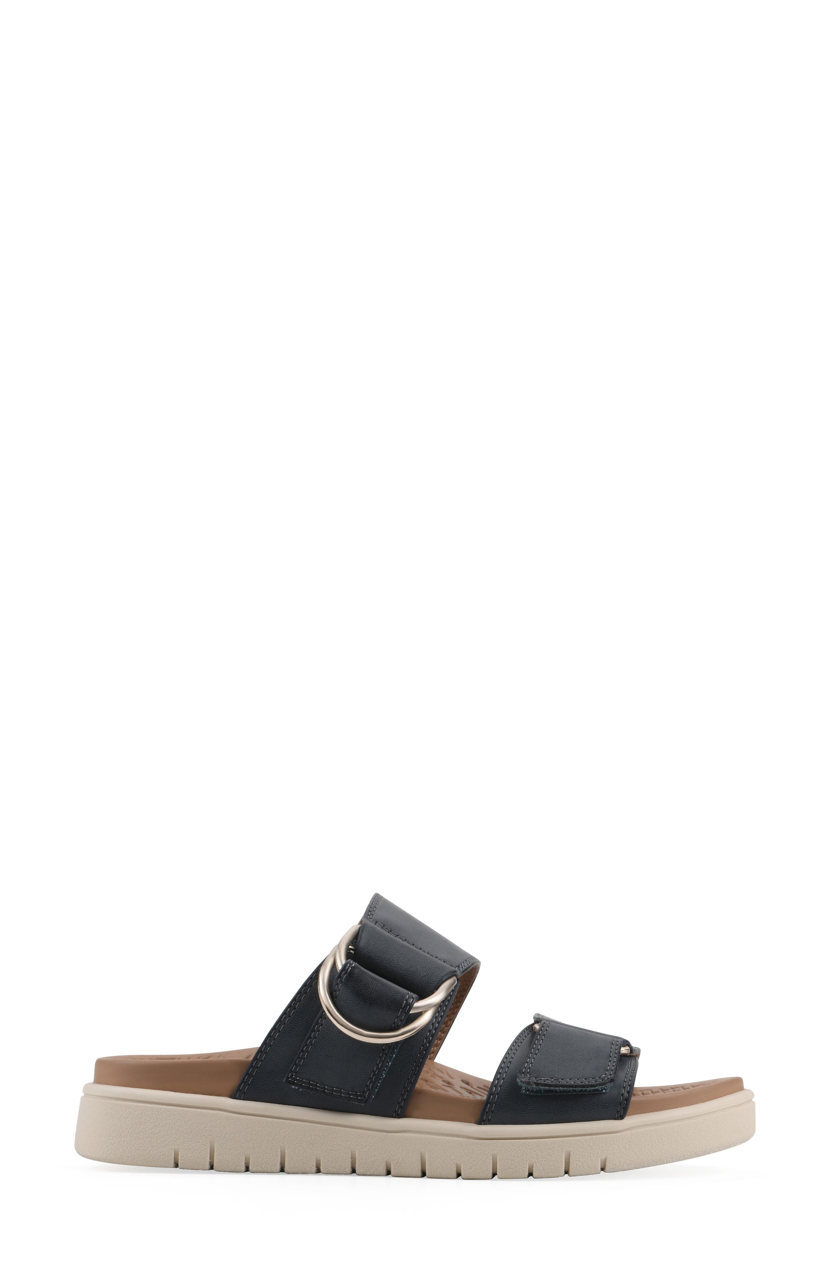 Namaste Fom Recovery Slide Sandal, Alternate, color, NAVY/ BURNISH/ SMOOTH