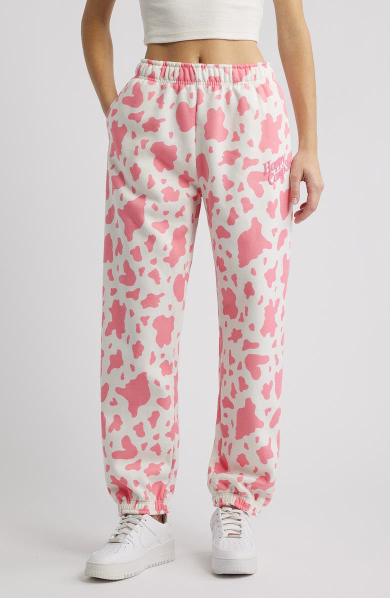 HAPPY CAMP3R Sweet Cow Joggers, Main, color, Cream/Pink